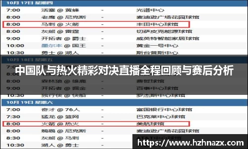 中国队与热火精彩对决直播全程回顾与赛后分析
